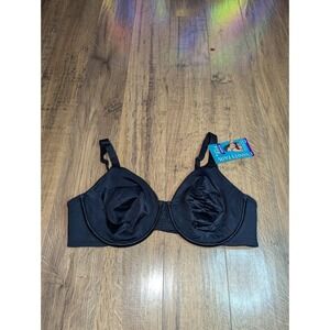 Vanity Fair Bra Womens 40C Black‎ Underwired Minimizer Beauty Back 76080